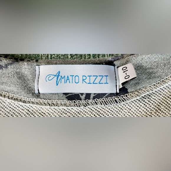 Amato Rizzi Relaxed Fit Whimsical Nature Print Sweatshirt 3/4 sleeves Size 0-10 - Picture 6 of 9